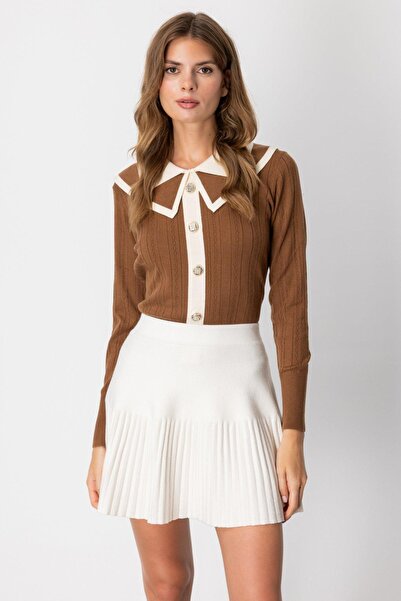 Onteks 66460 Front Buttoned Collar Knitwear Sweater