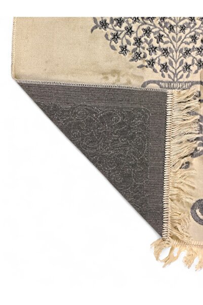 Öz Kadife Velvet Glitter Woven Prayer Rug – Dowry, Gift, Present, Stylish and Elegant Design