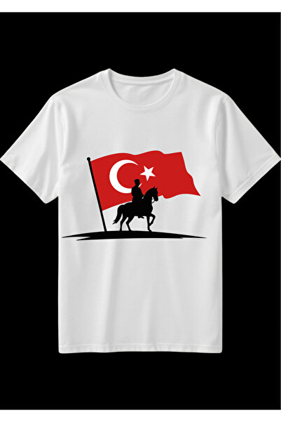 NevamBaskı T-Shirt with Atatürk Figure and Turkish Flag