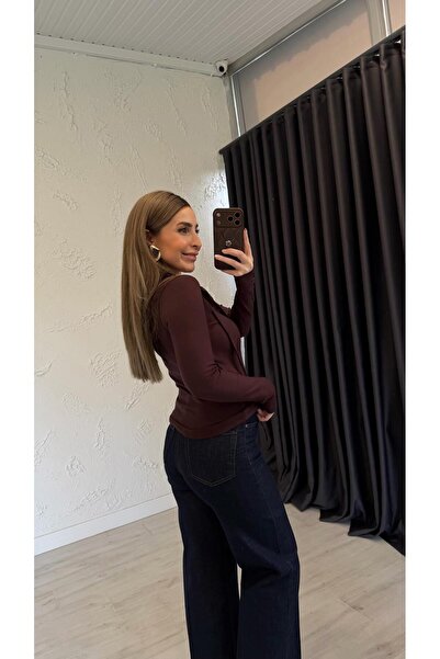 elif teke Niduysa Hooded Blouse Brown