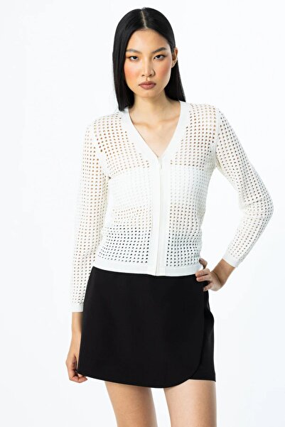 Onteks 59900 File Zippered Short Cardigan
