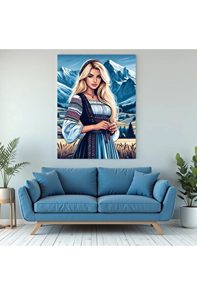 Printees Tablou - Româncuță de la munte - Canvas pe șasiu - 40x30 cm