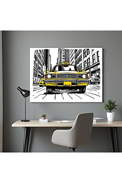 Printees Painting - Illustration with Yellow Cab