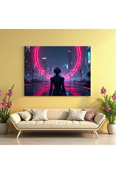 Printees Painting - The Gate to the City of Bots - Canvas on Frame