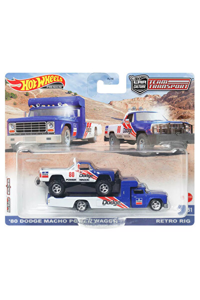 HOT WHEELS Macheta auto Camion Retro Rig și Dodge Macho Power Wagon din 1980,...