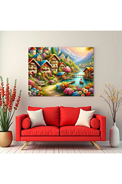 Printees Tablou - Căsuțe ca-n poveste - Canvas pe șasiu - 40x30 cm