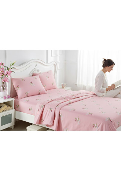 Comfort Craft Pink Alanur Single Size Fitted Sheet Set