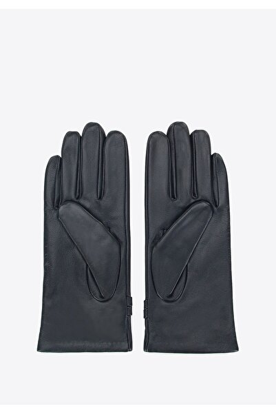 Wittchen Mănuși din piele pentru femei cu catarame, piele neagră