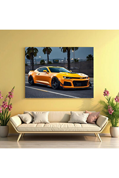 Printees Tablou - Camaro galben - Canvas pe șasiu