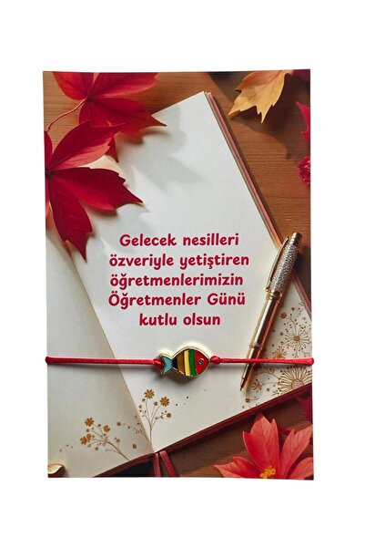 maycollection 24 November Teachers' Day Multi-Colored Fish Bracelet with Card