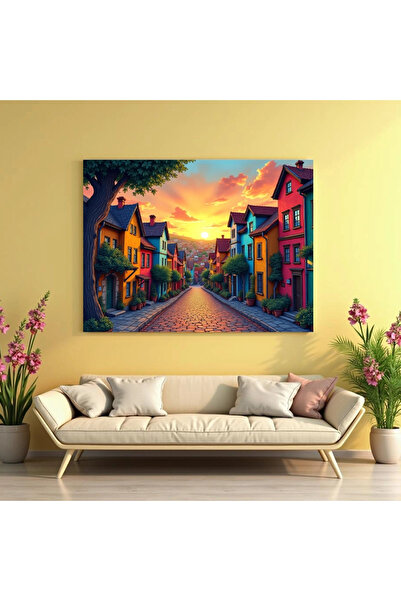 Printees Tablou - Oraș la apus