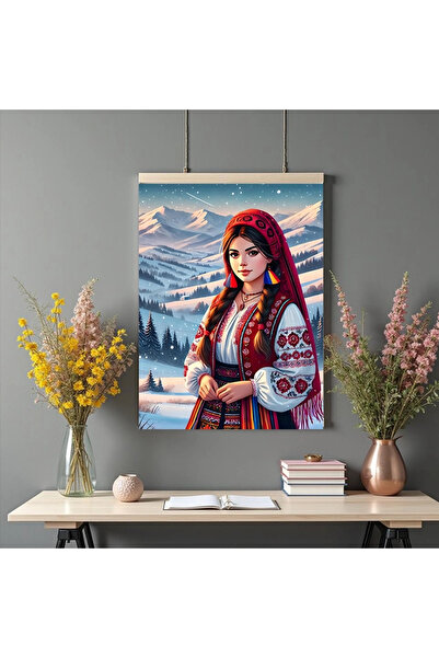 Printees Tablou - Țărăncuță iarna la munte