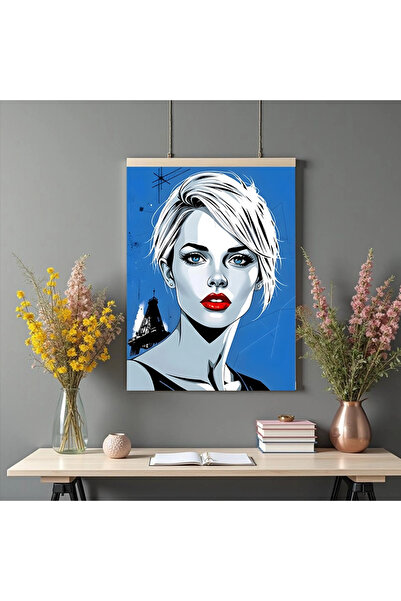 Printees Tablou - Portret pe albastru