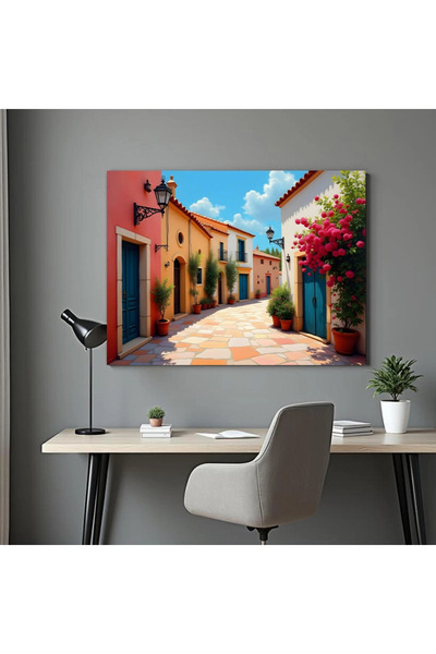 Printees Tablou - Stradă mediteraneeană - Canvas pe șasiu - 40x30 cm