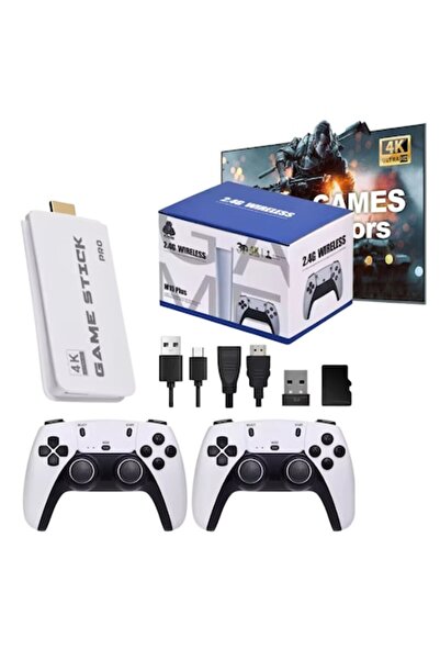 OEM Stick-type Game Console Set - 40,000 Games, 2 Wireless Controllers, 64GB, HDMI, Plug & Play