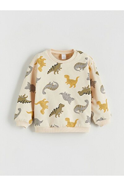 LC Waikiki Lcw Baby Dinosaur Printed Baby Boy Sweatshirt and Sweatpants Set of 2