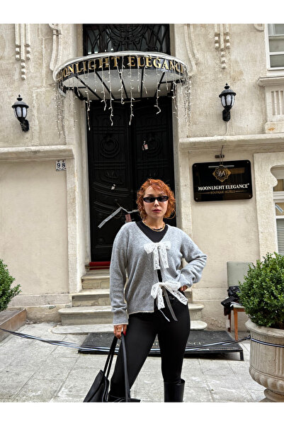 Bak'ap Преміум тренд мереживна стрічка з деталями вовняний кардиган