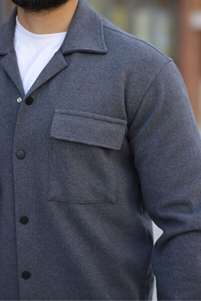 Artı1 Men's Relax Fit Comfortable Cut Double Pocket Winter a Quality Cashmere Jacket - Coat