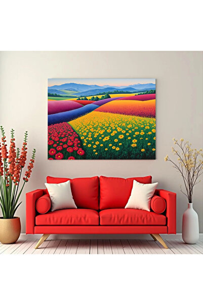Printees Tablou - Câmp în culori ireale - Canvas pe șasiu - 40x30 cm