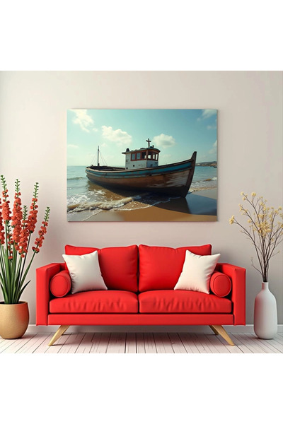 Printees Tablou - Ambarcațiune pe plajă - Canvas pe șasiu - 40x30 cm