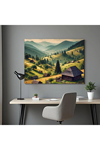 Printees Tablou -Sat de munte - Canvas pe șasiu - 40x30 cm