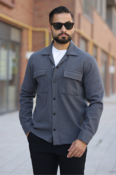 Artı1 Men's Relax Fit Comfortable Cut Double Pocket Winter a Quality Cashmere Jacket - Coat