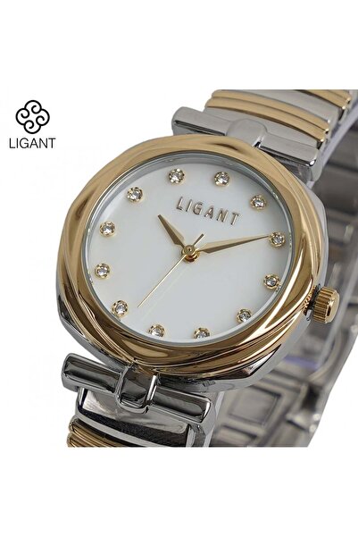 LIGANT Women's Silver and Gold Stainless Steel Watch