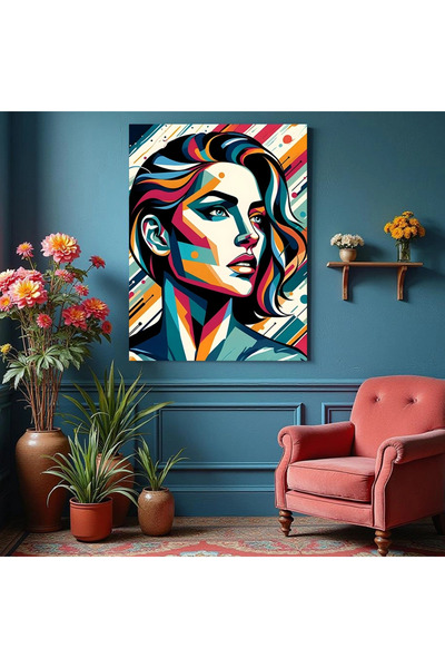 Printees Tablou abstract - Portret de femeie - Canvas pe șasiu - 40x30 cm