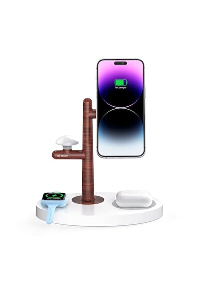 OEM 4-in-1 MagSafe Wireless Charging Station, 15W for Phone, Watch, Headphones and 3-Color Light