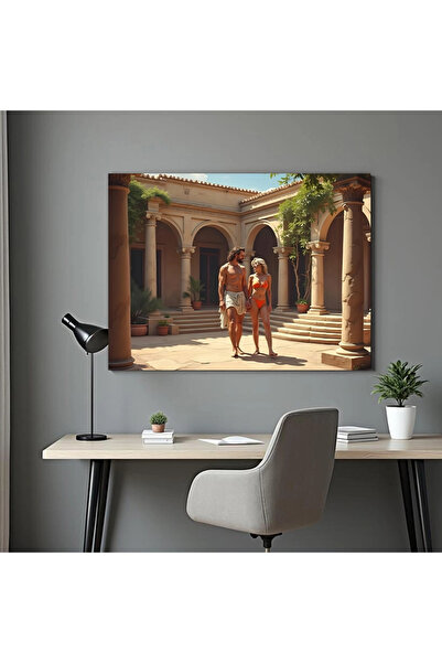 Printees Tablou - Întâlnire la vilă - Canvas pe șasiu - 40x30 cm