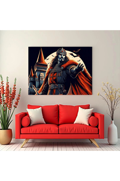Printees Tablou - Vlad la castel - Canvas pe șasiu - 40x30 cm