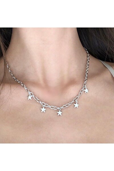 sleyshop Thick Chain Coquette Y2K Multiple Star Necklace