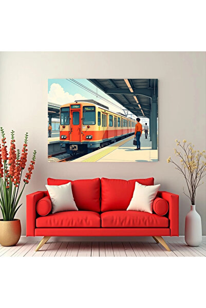 Printees Tablou Tren la Peron - PVC