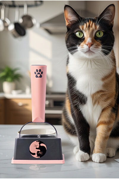 Standlı Platformlu Ölçülü Kedi Mama Kaşığı – 150 ml Ölçü Küreği, Kedi Mama Ölçü Kabı
