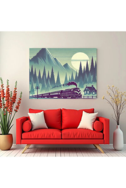 Printees Tablou Peisaj cu tren - Canvas pe șasiu - 40x30 cm