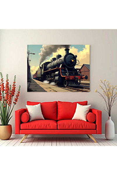 Printees Tablou Trenul cu aburi - Canvas pe șasiu - 40x30 cm