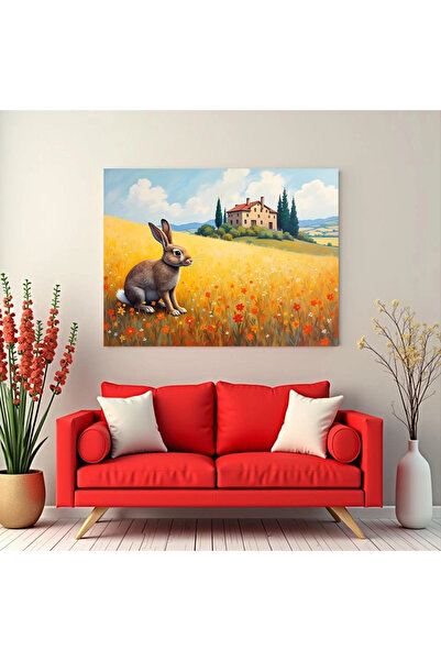 Printees Tablou - Iepure pe câmp - Canvas pe șasiu - 40x30 cm