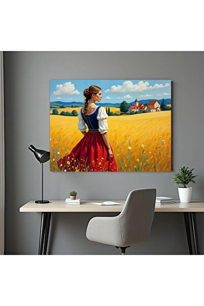 Printees Tablou - Fata din lanul de grâu - Canvas pe șasiu - 40x30 cm