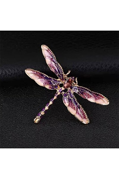 ESJ Kristal Taş Yusufçuk Kadın Broş Ag669 Ebat: 3,8*4,8 Cm