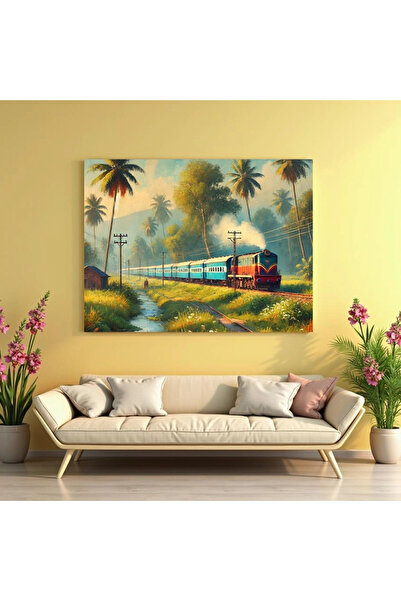 Printees Tablou- Tren indian - Canvas pe șasiu