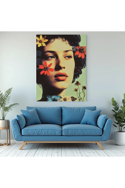 Printees Tablou - Colaj retro cu portret de femeie