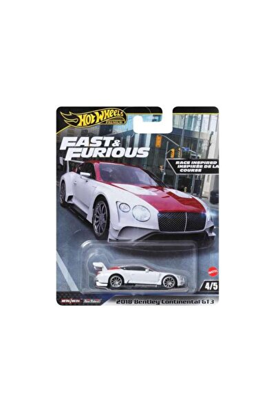 HOT WHEELS Macheta auto Bentley Continental GT3 2018 Alb 1:64 Hotwheels