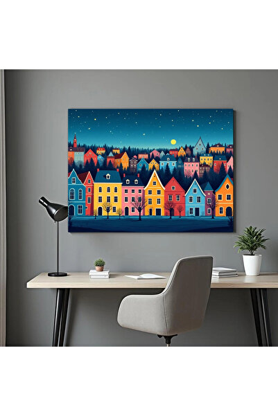 Printees Tablou abstract - Culorile orașului - Canvas pe șasiu - 40x30 cm