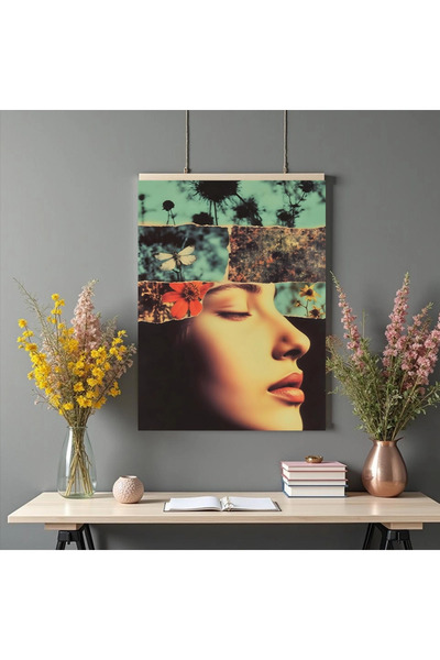 Printees Tablou - Colaj cu portret - Canvas pe șasiu