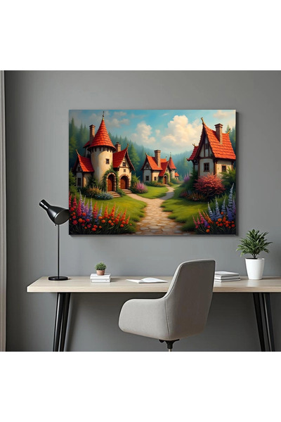 Printees Tablou - Un sat de poveste - Canvas pe șasiu - 40x30 cm