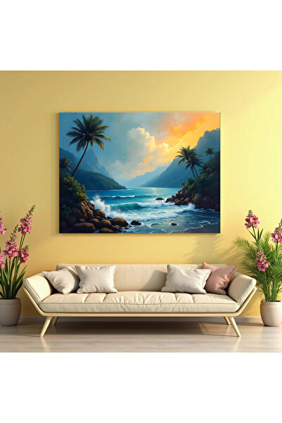 Printees Tablou - Golf cu palmieri - Canvas pe șasiu