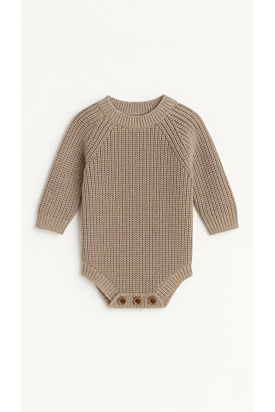 Babily Baby Knitted Knitwear Bodysuit Long Sleeve Buttoned Unisex Knitbody