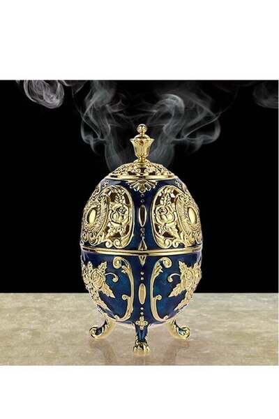 Generic Metal Zinc Vintage Incense Burner Decorative Holder with Removable Tray - Golden