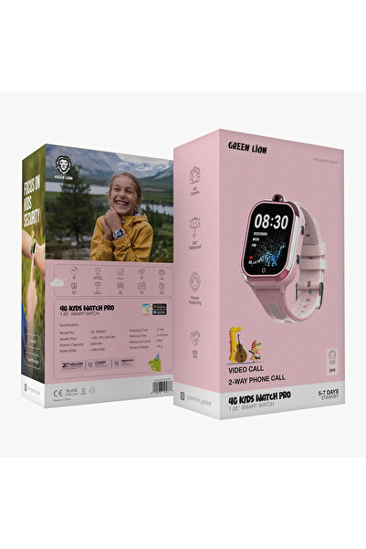 Green Lion 4G Kids Watch Pro 1.85" Smart Watch - Pink