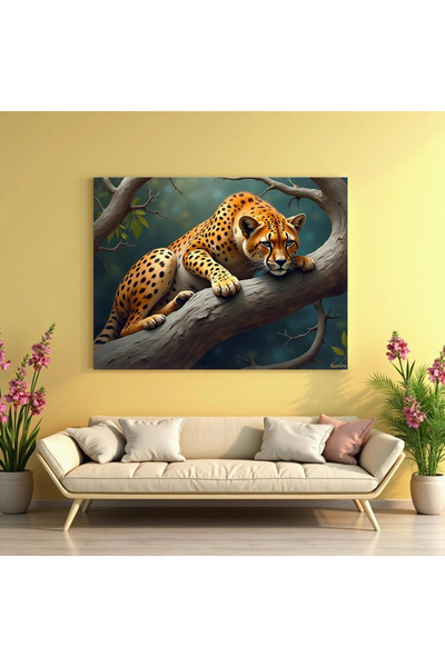 Printees Tablou - Leopard lenevind în copac